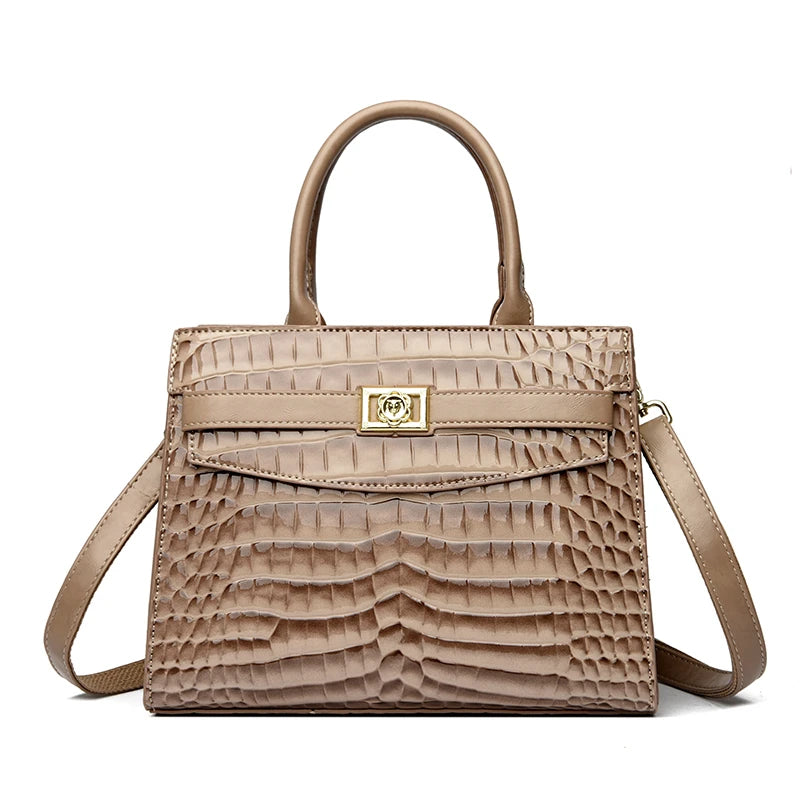 Commuting Sac Alligator Patent Leather Shoulder Crossbody Hand Bags for Women Mother Brand Luxury Handbags Women Bags Designer
