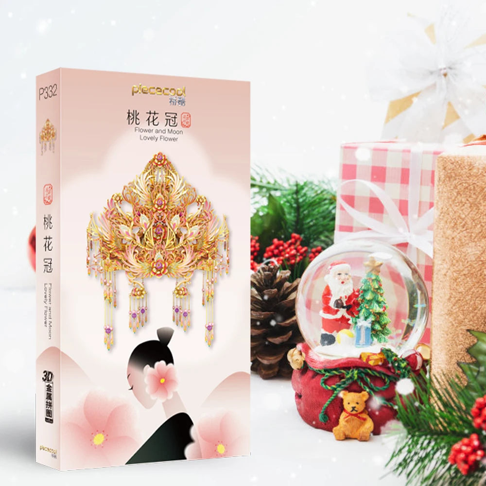 Piececool Metal Model Kits Lovely Flower Crown 3D Puzzles DIY Craft for Home Decoration Jigsaw Christmas Gifts