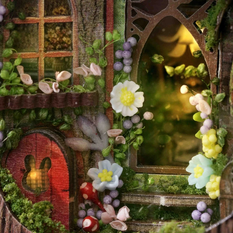 DIY Mini Magic Cube Book House –FOREST WONDERLA No-Cut 3D Puzzle Kit with Flip-Page Design,Christmas Gift & Decorative Book Nook