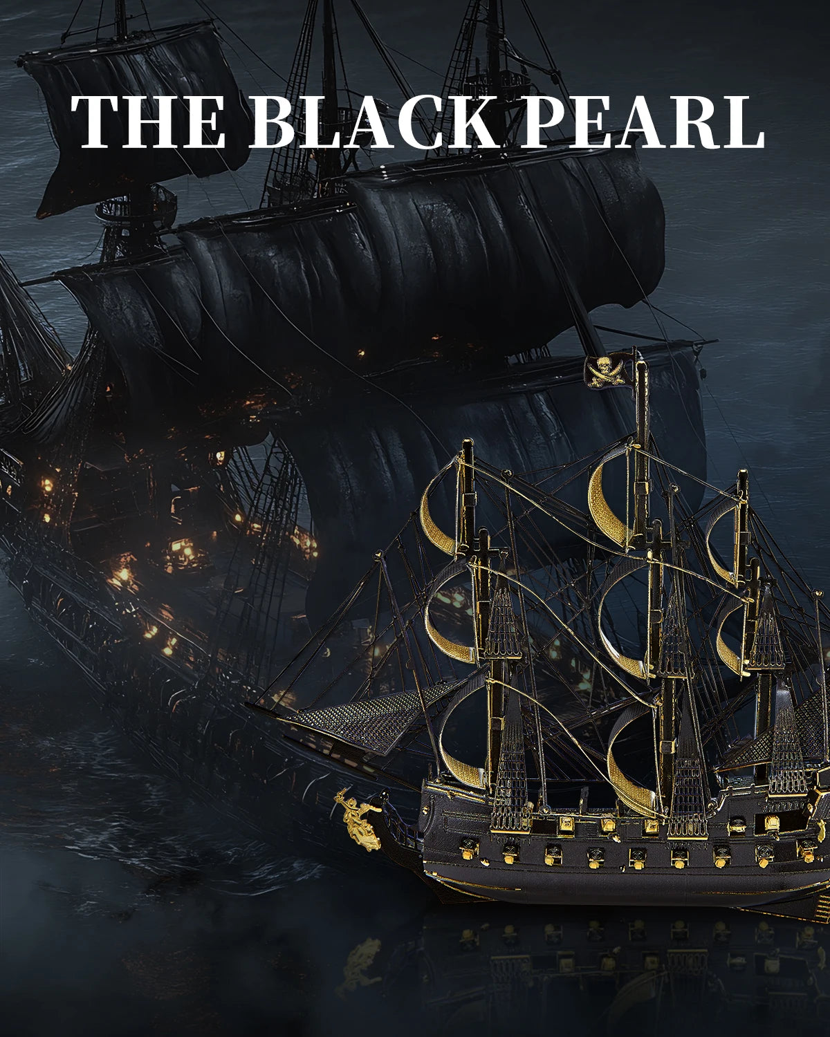 Piececool 3D Metal Model Kits The Black Pearl Refrigerator Magnet 3D Metal Puzzles for Home Decoration DIY Jigsaw Set