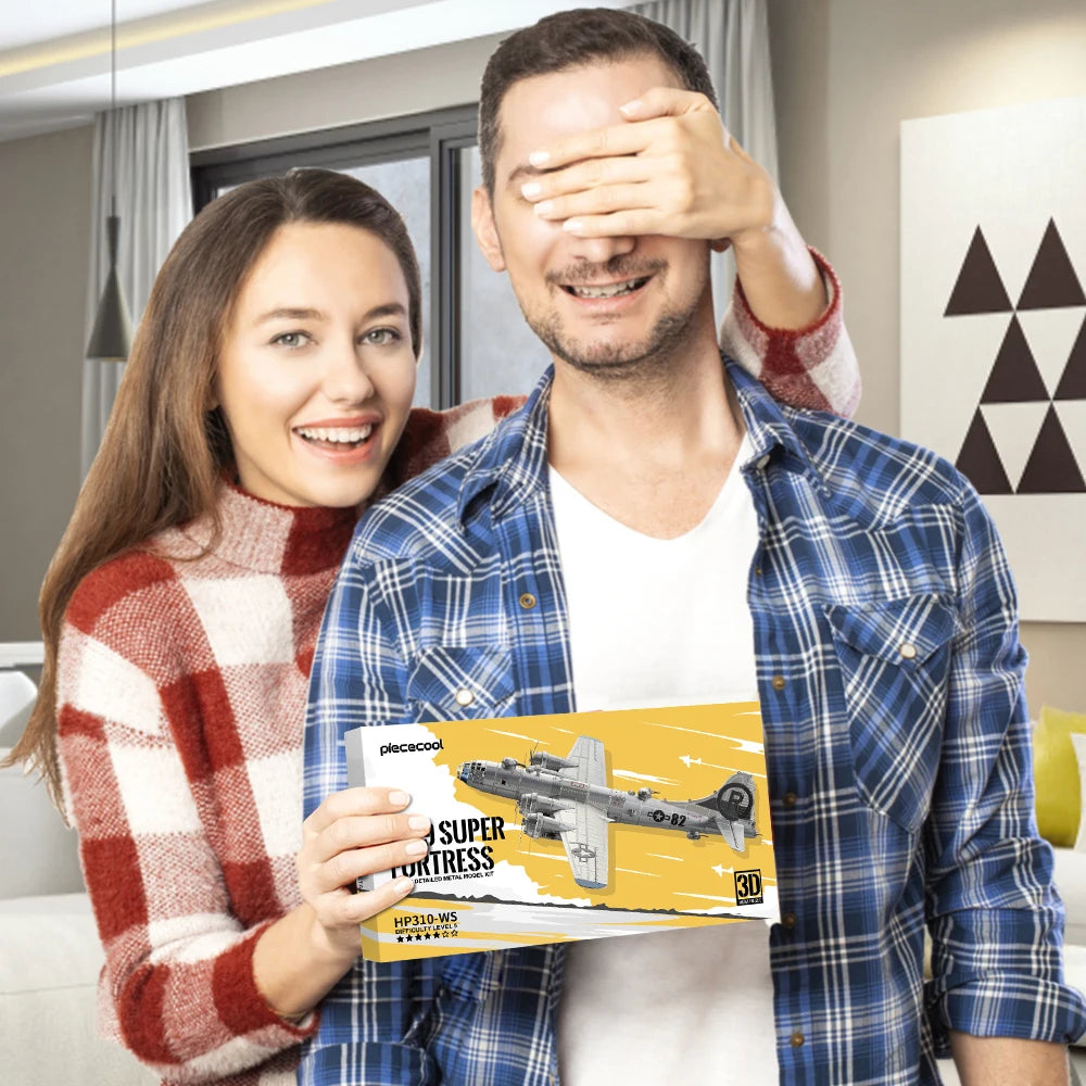 Piececool 3D Puzzles Airplane Metal Assembly Model Kits Creative Toys Jigsaw DIY for Adult Gifts 150Pcs