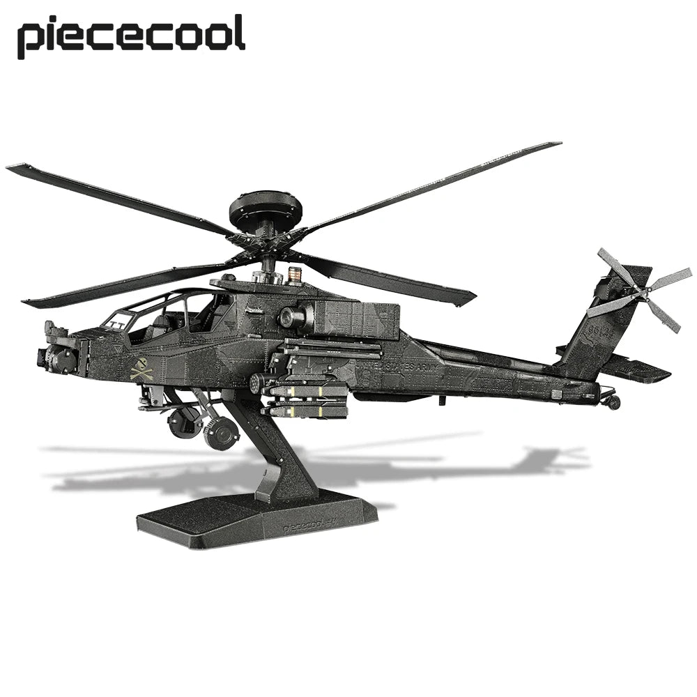 Piececool 3D Puzzles Military Helicopter Airplane Metal Assembly Model Kits Birthday Gifts for Adults Jigsaw Diy Toys Collection