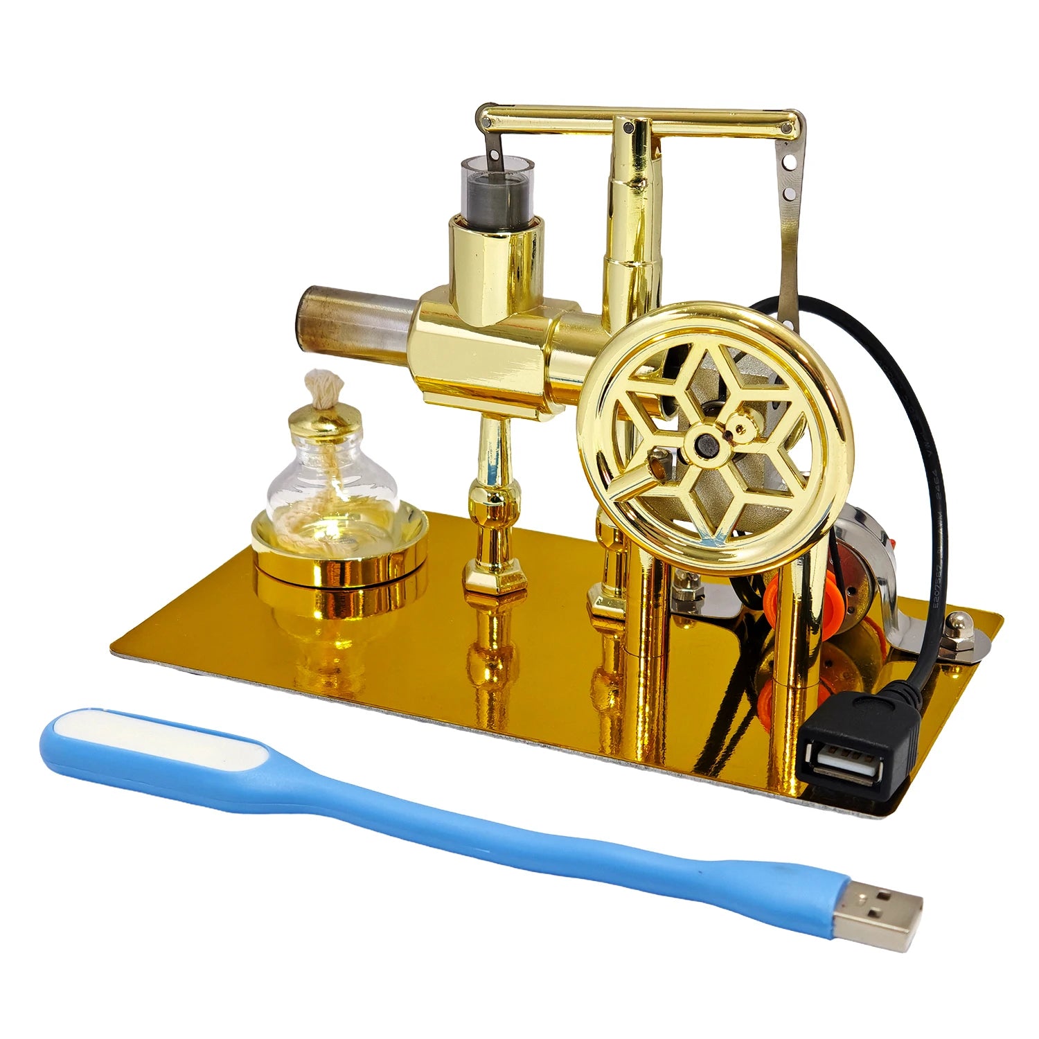 Hot Air Single Cylinder Stirling Engine Generator Physics Popular Science Production Invention Collection Toy