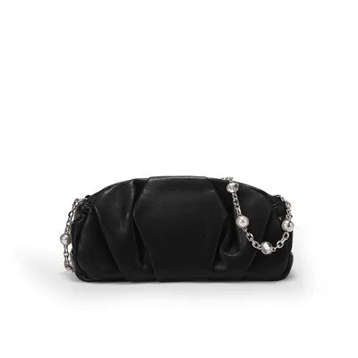 fashionable and high-end, niche design pleated underarm bag for women's Summer 2025 new leather crossbody cloud bag
