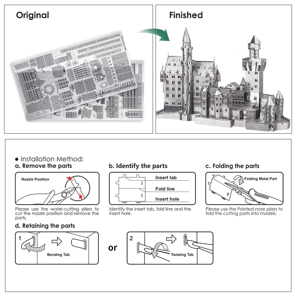 Piececool 3D Metal Puzzles Building Model Set Assembly DIY Kit for Brain Teaser Famous Architecture Jigsaw Christmas Gift