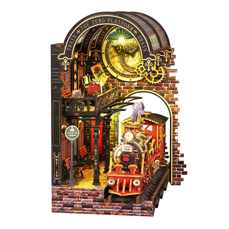 ZERO PIATFORM 3D Book Nook DIY Kit Micro Miniature Street Scene, Wooden Model Building Project for Adults, Creative Gift
