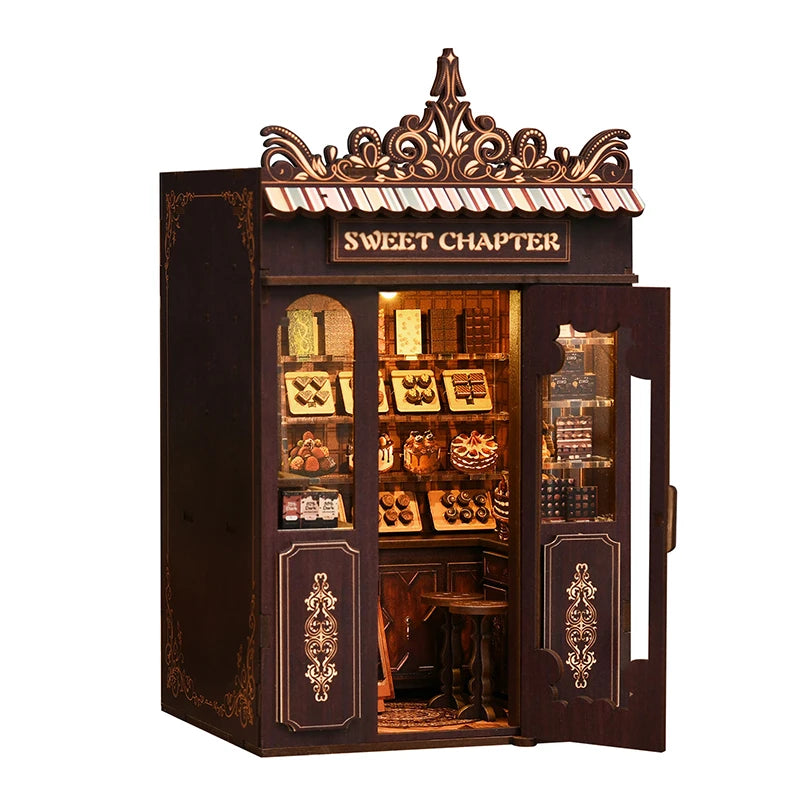 New Sweet Chapter Wooden DIY Book Nook Kit -  Miniature House Model, Handcrafted Assembly, Creative Christmas & Black Friday