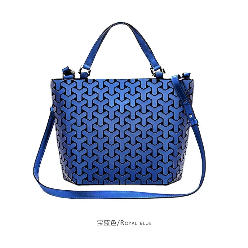 Luminous  big bag Holographic reflective geometric bags for women 2024 Quilted Shoulder Bags female Handbags bolsa feminina