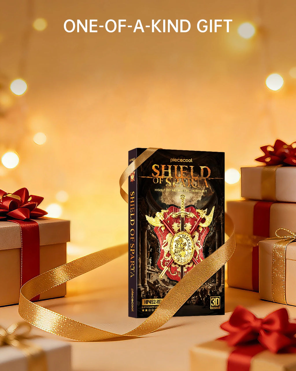 Piececool 3D Metal Model Kits Shield of Sparta 3D Metal Puzzles for Adult to Build Jigsaw Diy Kit for Home Decoration