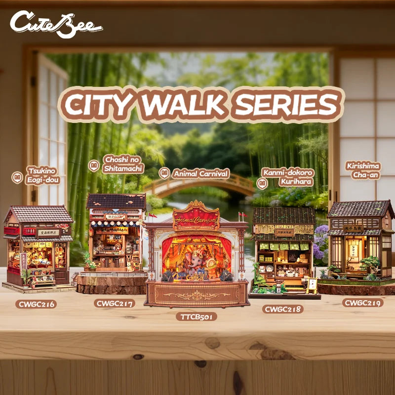 CUTEBEE Wooden Miniature House DIY Book Nook Kit 3D Magic Dollhouse Bookshelf Insert for Home Desk Decorative Display Gift Ideas