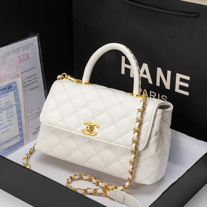 Spring Summer 2025 New Style Women's Handbag Classic Chain Diamond Grid Single Shoulder Crossbody Bag Soft Fabric Handbag