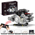 Supercar V8 Engine Technic Parts Block Model 689 Pellet Motor Drive with Light Ambience Perfect Gift for Boys Christmas Birthday