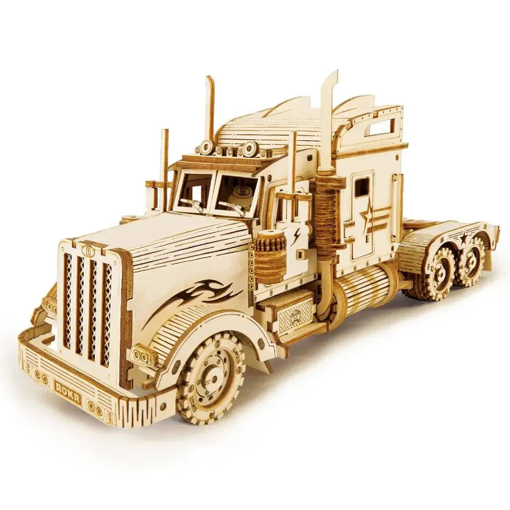 Robotime Rokr 3D Puzzle Car Wooden Model kit Vintage Car 1:18 Army Field Car 1:40 Heavy Truck 1:16 Grand Prix Car Gift for Kids