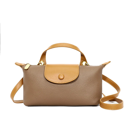 100% cowhide Crossbody Cowhide Cell Phone Shoulder Bag Genuine Leather Messenger Bag Fashion Daily Use For Women Wallet HandBag
