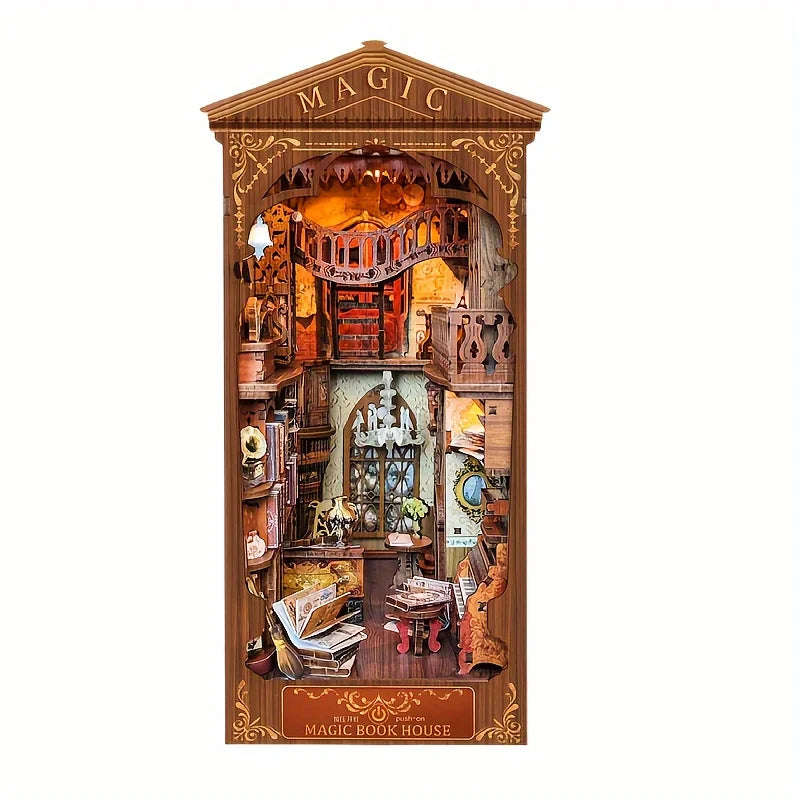 1pc,DIY Book Nook Kit,Assembly Model Kit,Bookshelf Decor,Home Decor Micro Model,The perfect gift for teenagers and adults