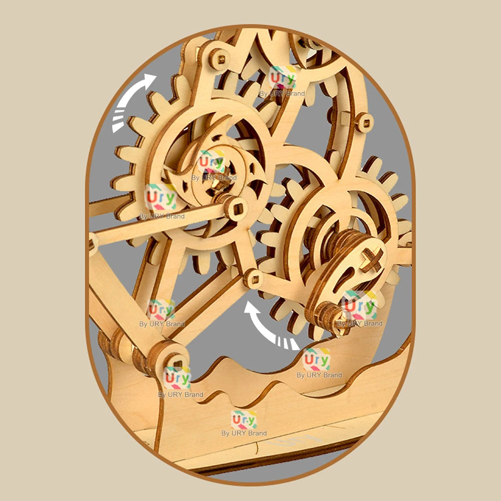 URY 3D Wooden Puzzle Mechanical Dragonfly Honey Harvesting DIY Insect Game Advanced Assembly Model Toys Creative Gift for Kids