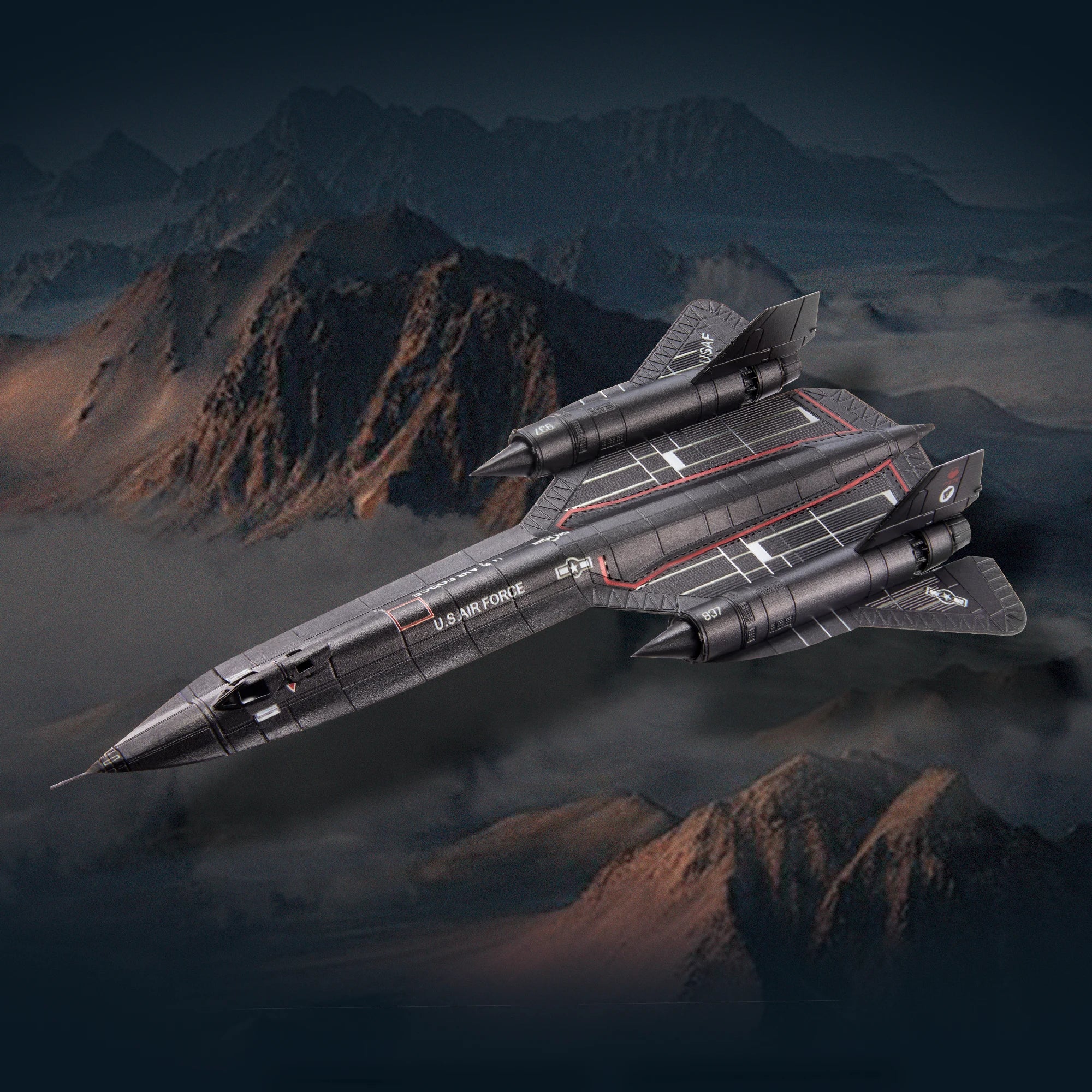 Piececool 3D Metal Puzzles Blackbird Reconnaissance Aircraft Assembly Model Kits Jigsaw DIY Toys for Adult