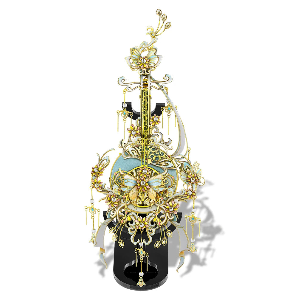 Piececool 3D Puzzles Instrument Model Building Kit Metal Piano Diy Toy for Adult Chinese Classical Style Jigsaw for Brain Teaser