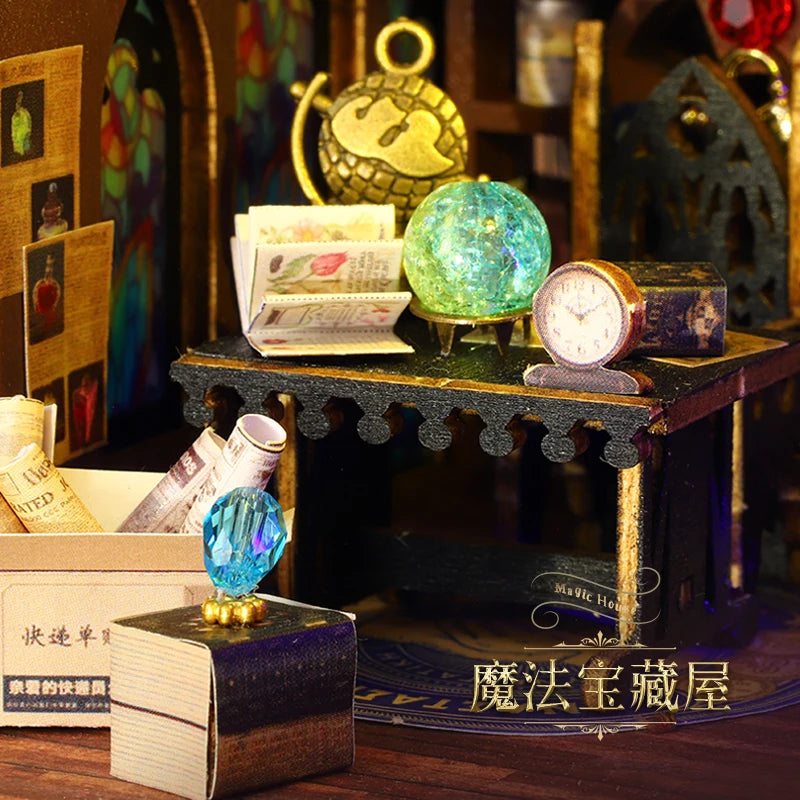 DIY Miniature Magic Treasure House Book Nook - Handcrafted 3D Puzzle, Creative Christmas Halloween Black Friday Gift Idea