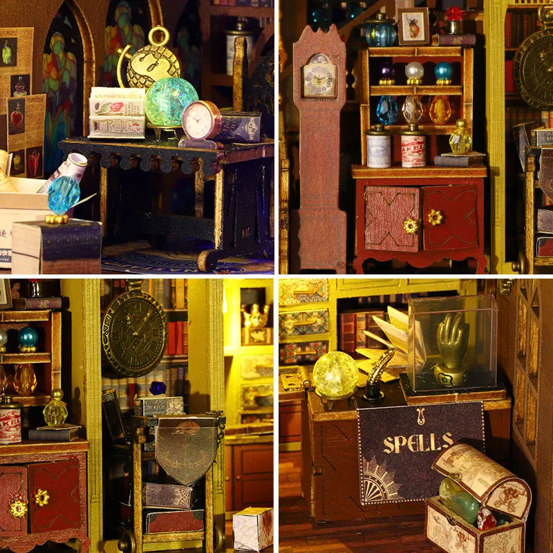 DIY Miniature Magic Treasure House Book Nook - Handcrafted 3D Puzzle, Creative Christmas Halloween Black Friday Gift Idea
