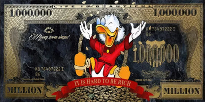Scrooge McDuck 100 Dollars Pop Art Canvas Posters and Prints Modern Money Graffiti Art Paintings on the Wall Art Pictures Cuadro