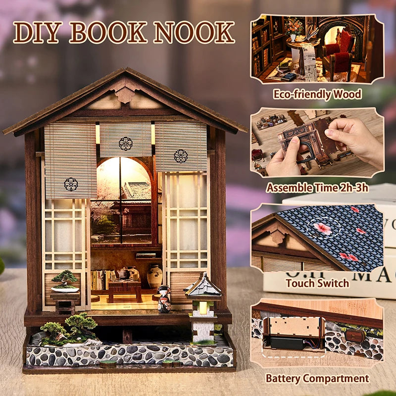 New Moss Lamp & Garden DIY Wooden Bookend 3D Puzzle - Hand Assembly Miniature House Model, Home Decor, Christmas  Black Friday