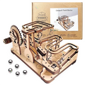 Ury 3D Wooden Puzzles Catapult Track Device Marble Run Set Mechanical Manual Model Science Maze Ball Assembly Toy Gift for Teens