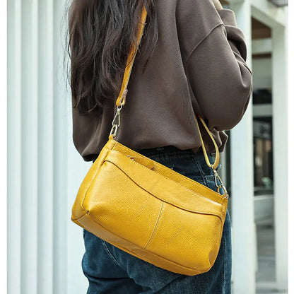 Genuine Leather Women's Bag Luxury High Quality Women Crossbody Bag Trendy Designer Cowhide Female Shoulder Bags 7651