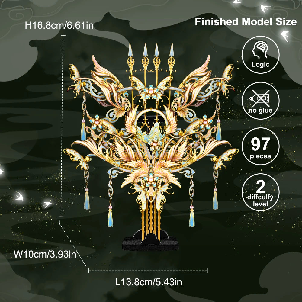 Piececool 3D Metal Puzzles Harp Comb DIY Set for Home Decoration Assembly Model Kits Birthday Gifts