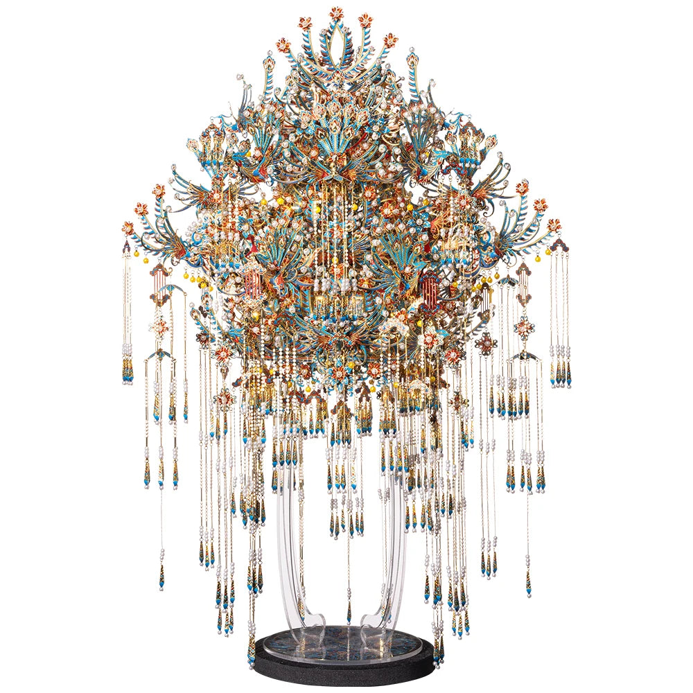 Piececool 3D Metal Model Kits Kingfisher Phoenix Coronet Metal Puzzle 3D Jigsaw DIY Crafts for Home Decoration