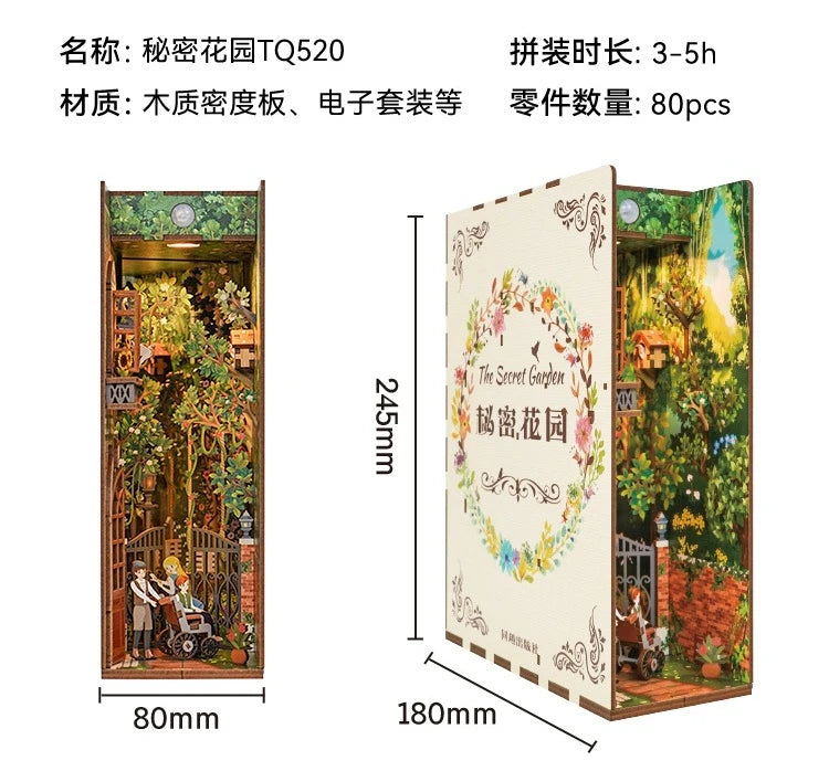 Tonecheer Vincent Willem Van Gogh DIY Book Nook Dollhouse Diorama Model Kit 3D Wooden Puzzle Wooden Bookend Decoration Toys Gift