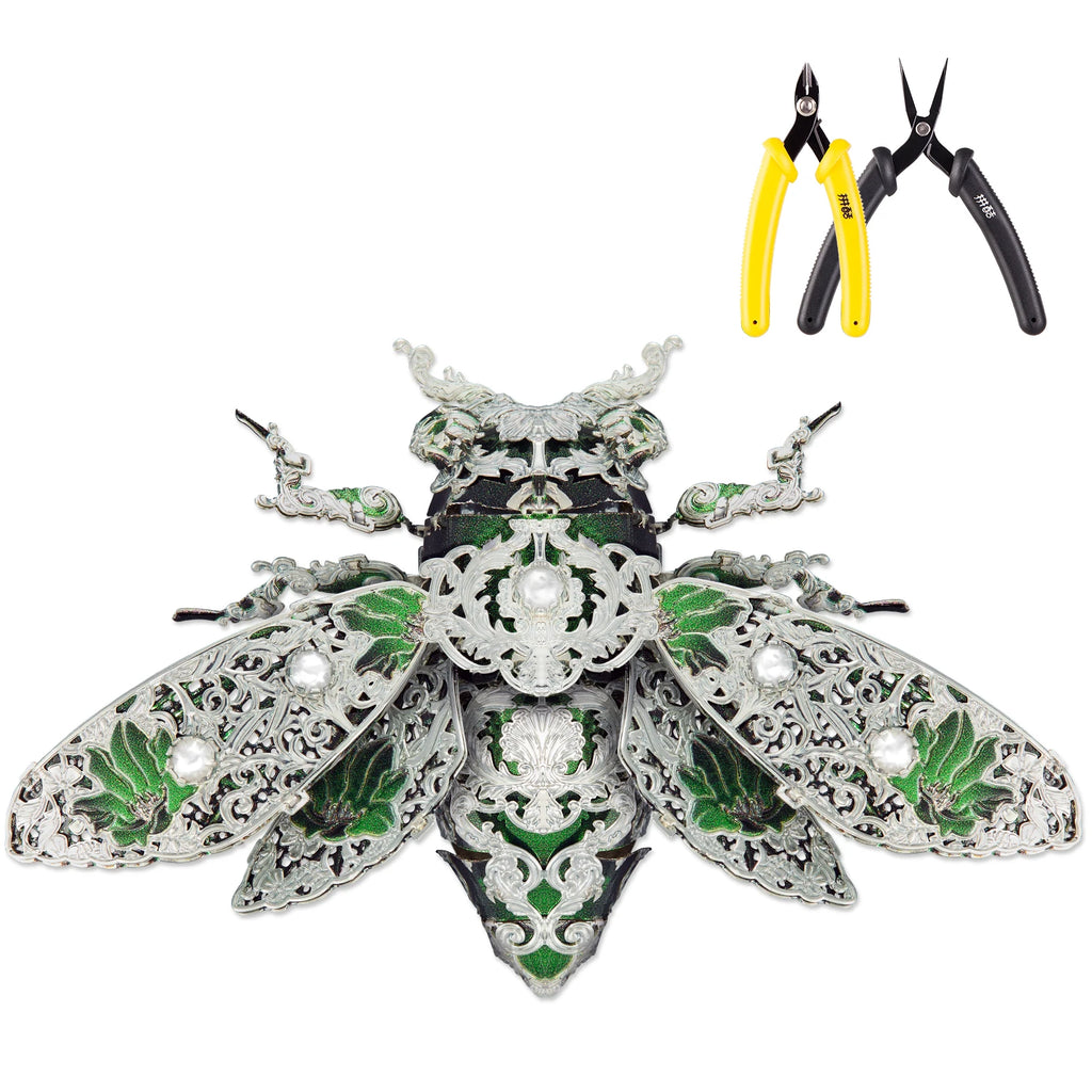 Piececool 3D Metal Puzzles Cicada Insect Model and Tools Set Assembly DIY Toys Jigsaw for Adult Brain Teaser Desk Decoration