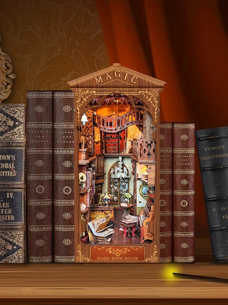 1pc,DIY Book Nook Kit,Assembly Model Kit,Bookshelf Decor,Home Decor Micro Model,The perfect gift for teenagers and adults