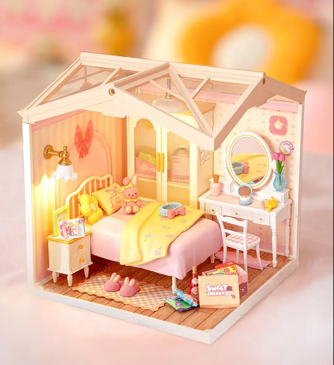 Robotime Rolife 3D Puzzle Model Super Store Series Lovely Pink Bedroom Plastic DIY Miniature House Kit Building Blocks Kits