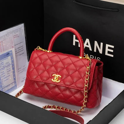 Spring Summer 2025 New Style Women's Handbag Classic Chain Diamond Grid Single Shoulder Crossbody Bag Soft Fabric Handbag