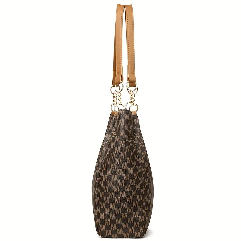 New Large Capacity Tote Bag Vintage PU Leather Shoulder Bag Women's Premium Versatile Casual Bag Women's Armpit Bag Niche Design