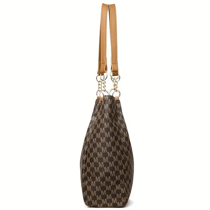 New Large Capacity Tote Bag Vintage PU Leather Shoulder Bag Women's Premium Versatile Casual Bag Women's Armpit Bag Niche Design