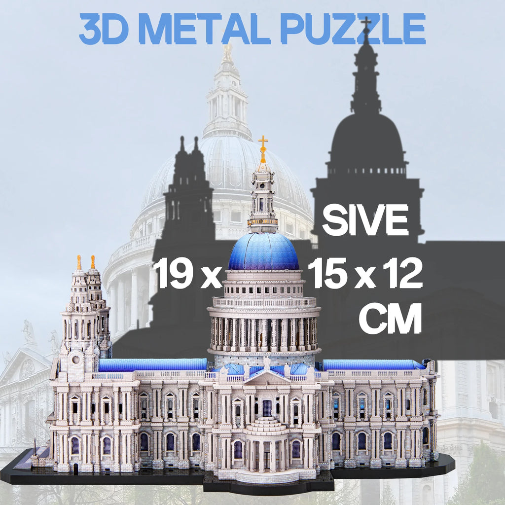 Piececool 3D Metal Model Kits St. Paul's Cathedral Metal 3D Puzzles Jigsaw DIY Kit Crafts for Home Decoration Best Gifts