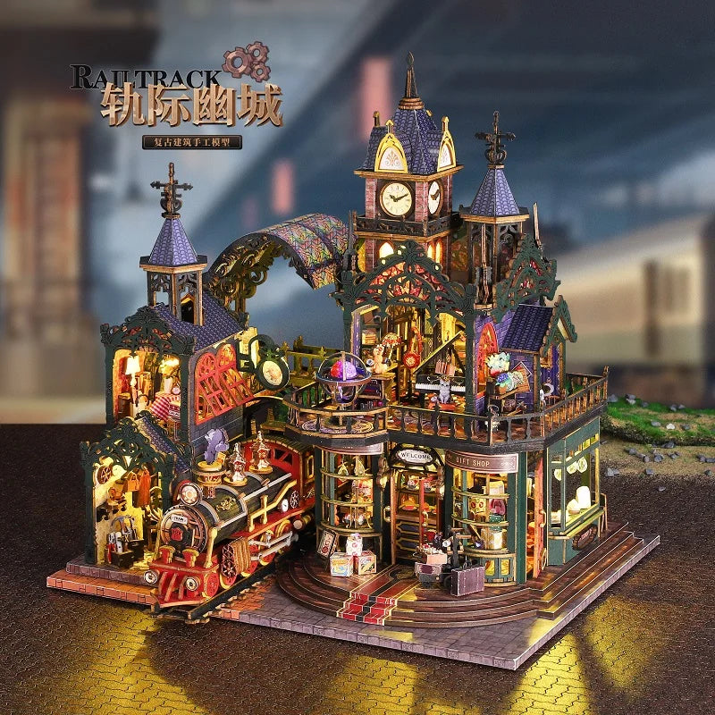 DIY Book Nook - Fantasy City Alley, 3D Puzzle Bookend for Bookshelf, Christmas & Black Friday Creative Gift Idea