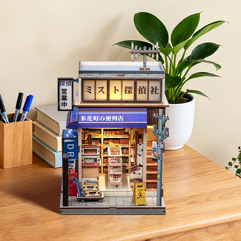 CUTEBEE DIY Miniature House 3D Wooden Dollhouse Booknook Puzzle for Adults Bookshelf Insert Room Decor for Teens Creative Gift