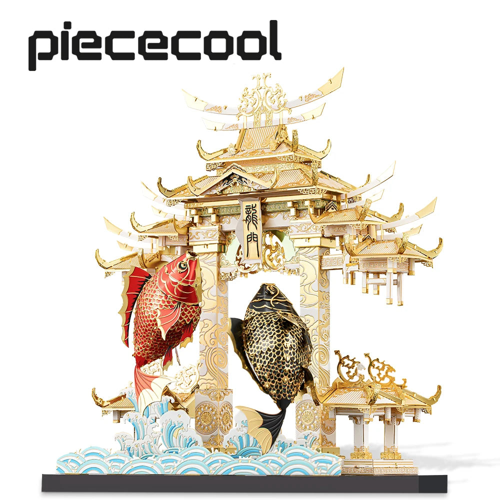 Piececool 3D Metal Puzzles DRAGON GATE CARPS Model Kits DIY for Adults Brain Teaser Teen Toys Gifts