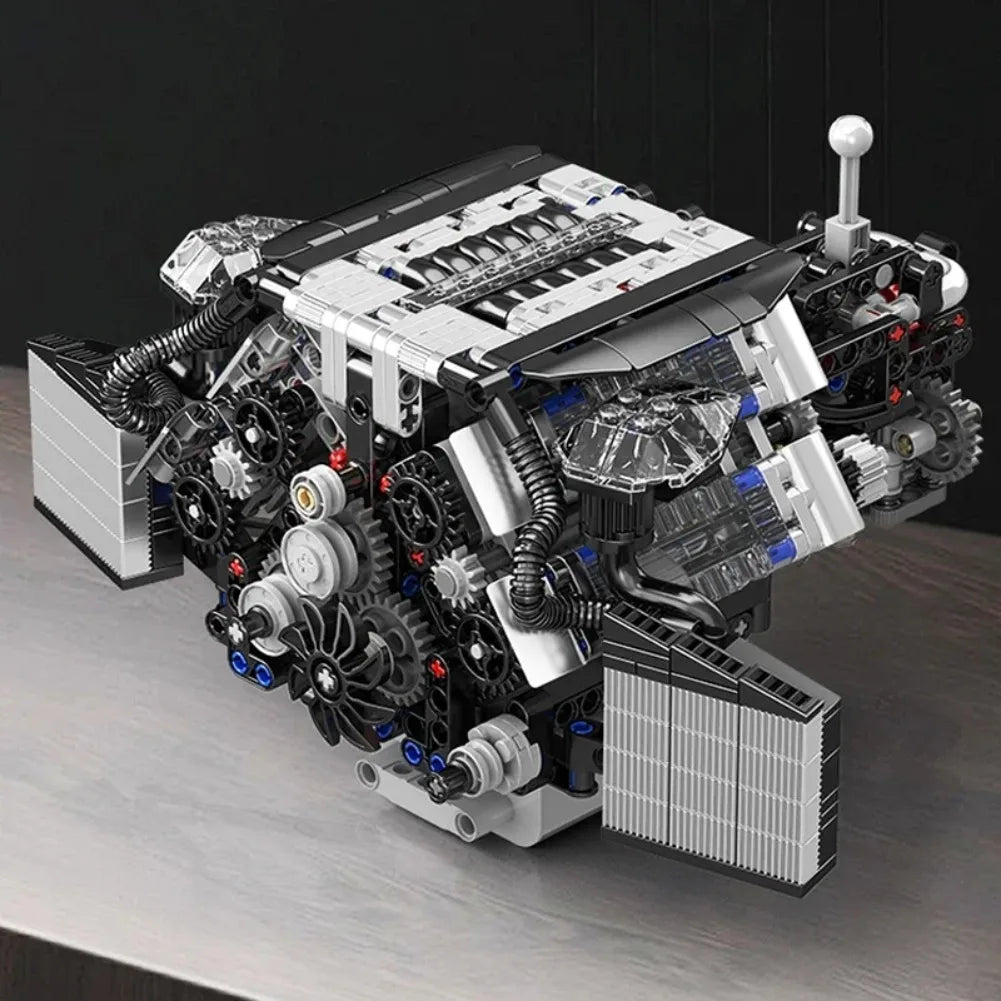 Mould King 10230 Car Engine Model Bricks Toys Motorized A8 Car W12 Engine Building Block Assembly Technical Motor Power Set Gift