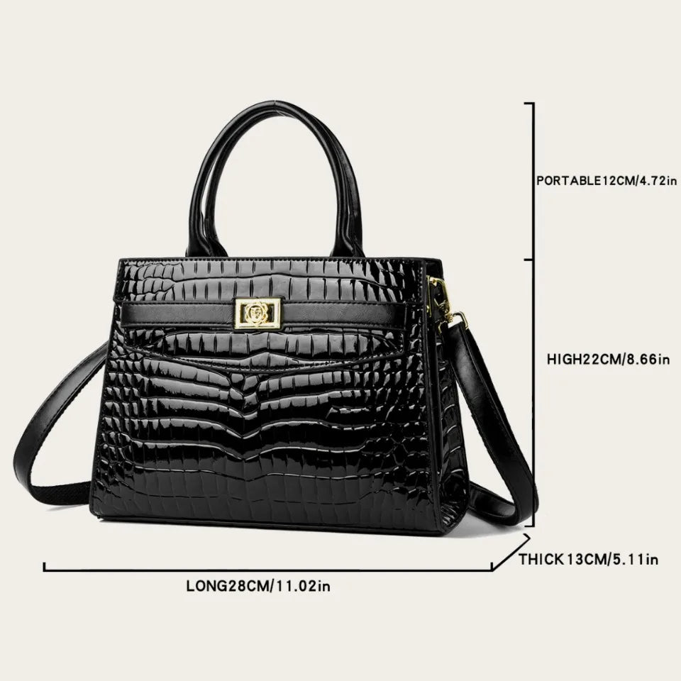 Commuting Sac Alligator Patent Leather Shoulder Crossbody Hand Bags for Women Mother Brand Luxury Handbags Women Bags Designer