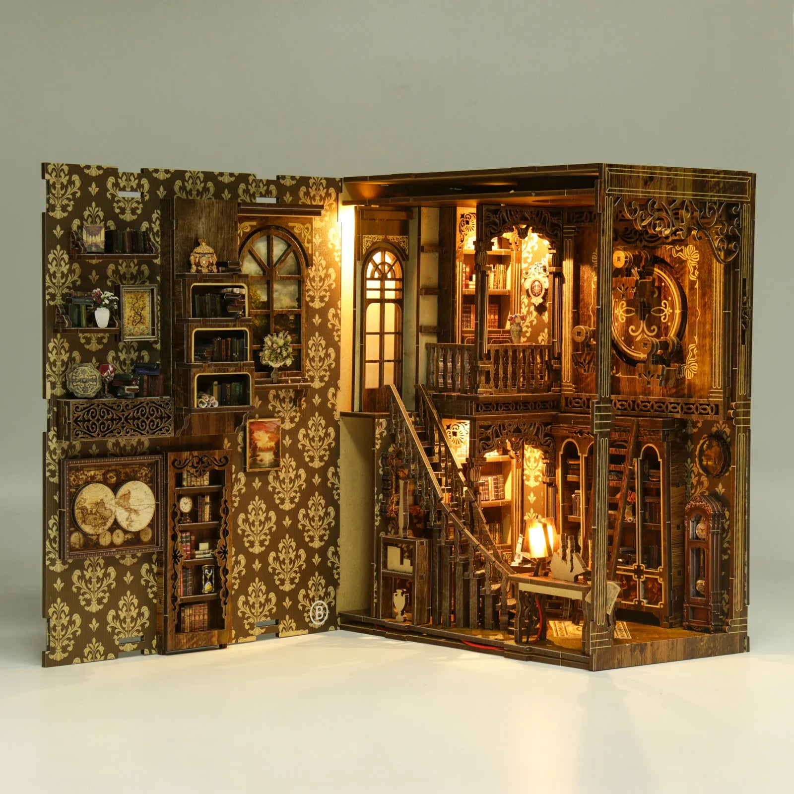 Vintage Book Collection Room Wooden Book Nook DIY Kit - 3D Puzzle House Model, Christmas & Black Friday Craft Gift