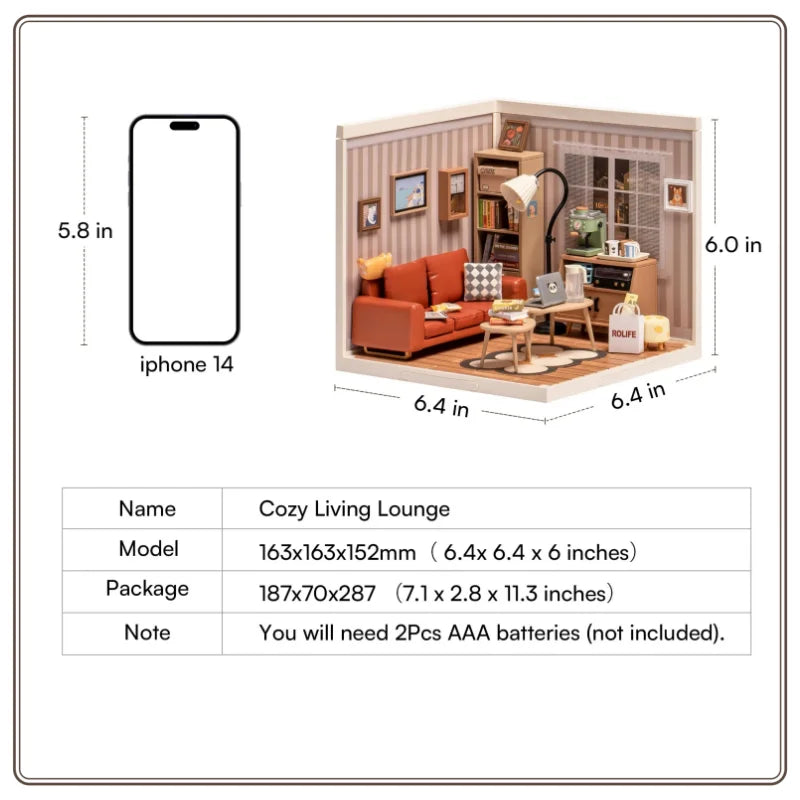 New Robotime Rolife Plastic Toys 3D Puzzle Puzzle Super Store Cozy Living Lounge Plastic DIY Miniature House Kit Building Blocks