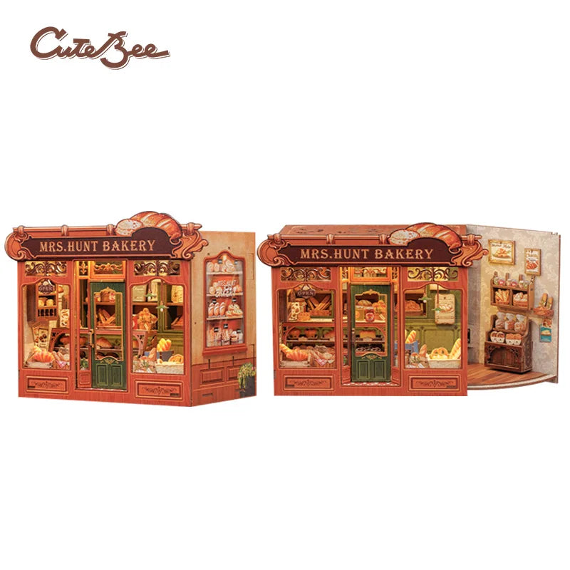 CUTEBEE Book Nook DIY Building Kit with Laser-Cut Precision Pieces 3D Wooden Puzzle  Collectible Desk Home Decor for Gift Idea