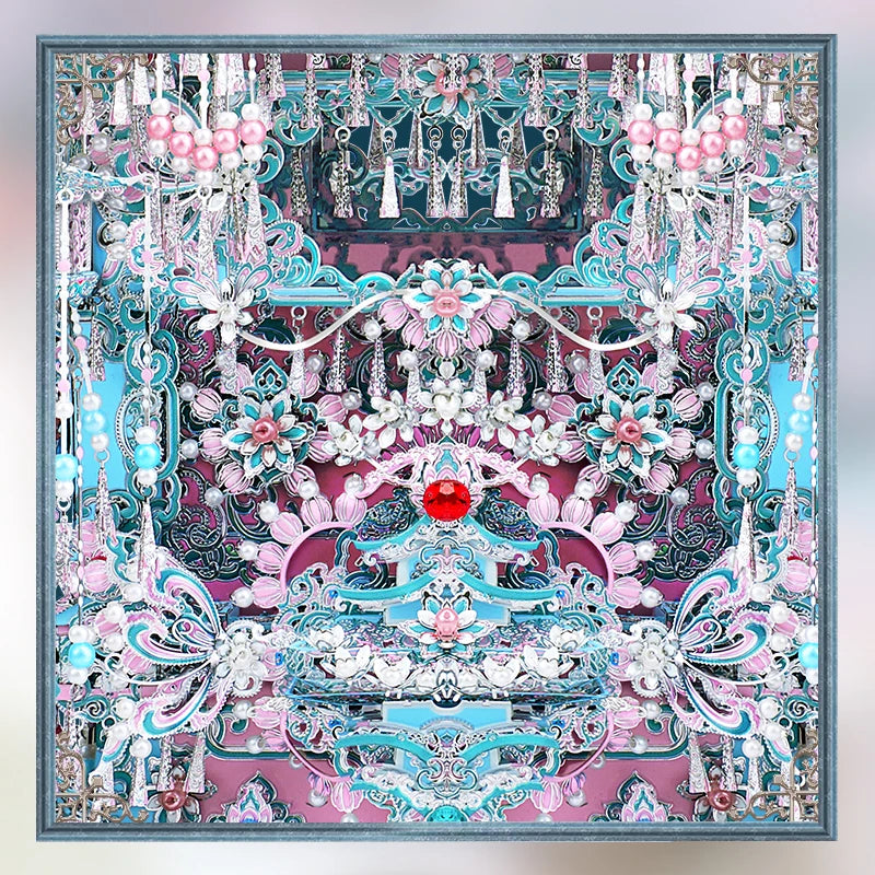 Piececool 3d Metal Puzzles Pearl-pink Bridal Sedan Chair 3D Metal Model Kits for Adult Brain Teaser Diy Crafts for Home Decor