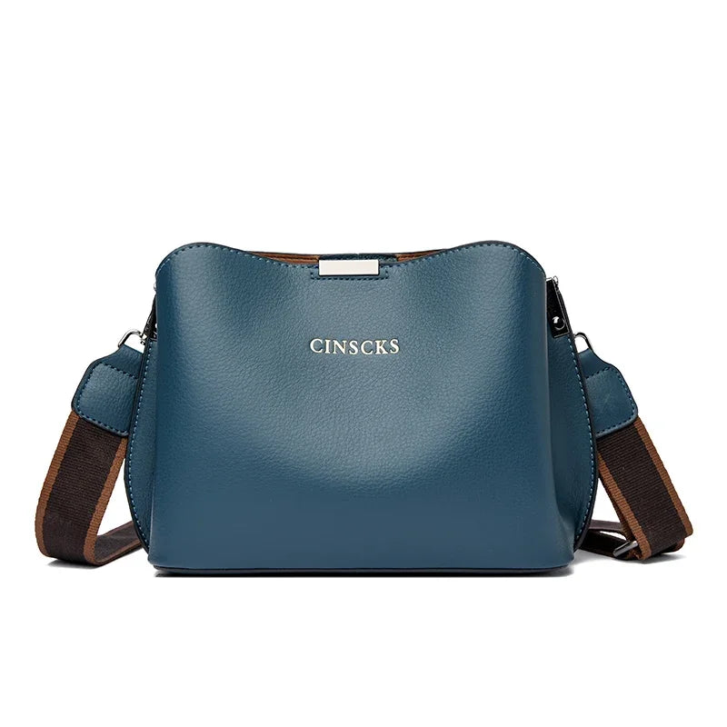 3 Layer Large Capacity Fashion Women's Shoulder Bag High Quality Soft Leather Female Handbag Luxury Designer Girl Crossbody Bags