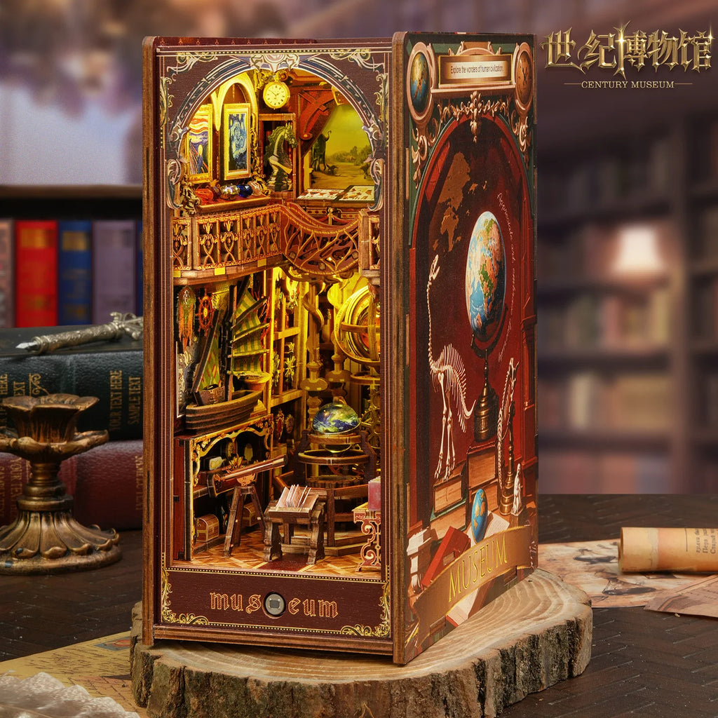 Elegant Century Museum Book Nook Kit - 3D Wooden Shelf Insert, DIY Model Building Set, Unique Home Decor Gift