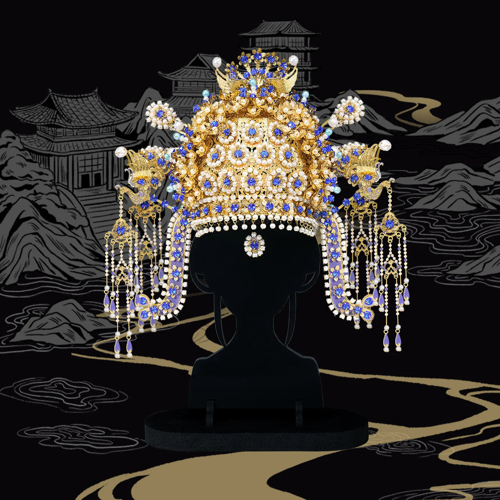 Piececool 3D Metal Model Kits for Adult 3D Metal Puzzles Sui Dynasty Gilt Phoenix Crown with Floral Diadem for Home Decoration